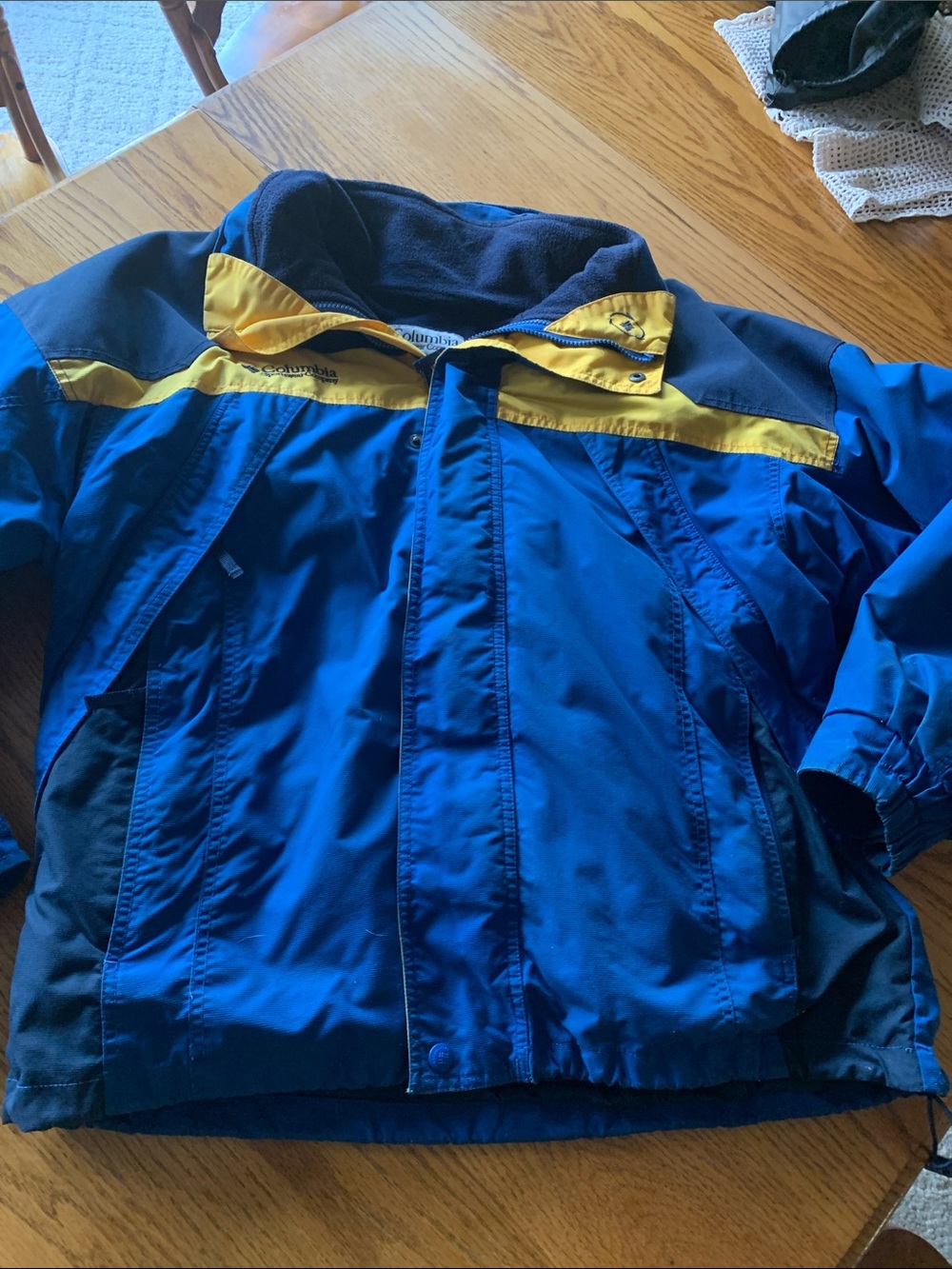 Columbia Blue Jacket with Yellow Accents -two-in-one